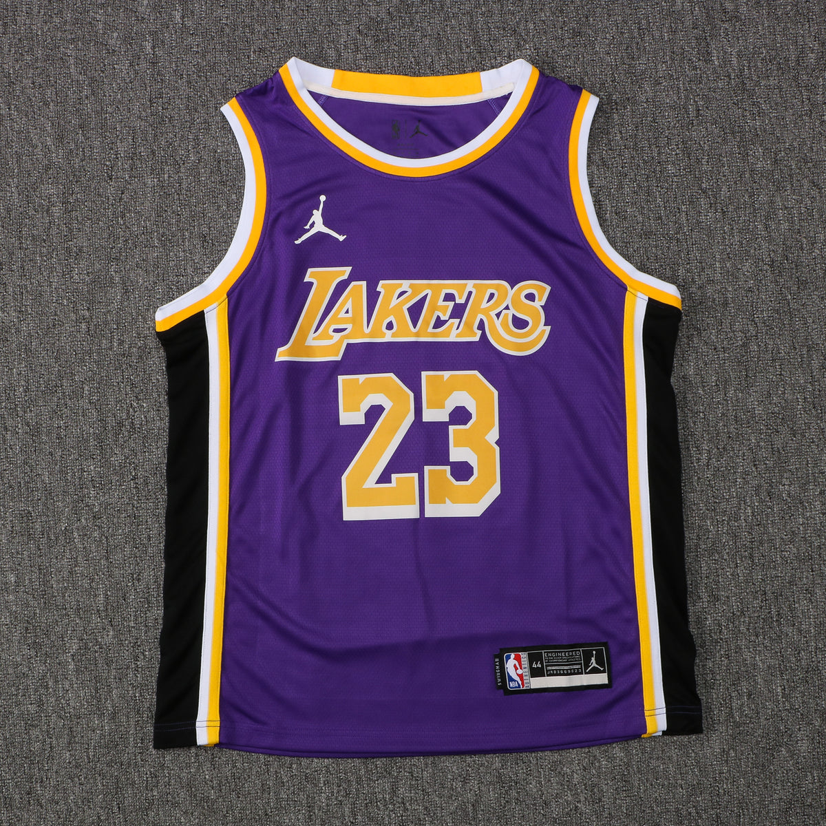 Wholesale  Jordan NBA Los Angeles Lakers purple round neck 23 (hot press style) S-2XL