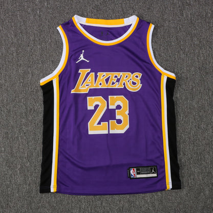 Wholesale  Jordan NBA Los Angeles Lakers purple round neck 23 (hot press style) S-2XL