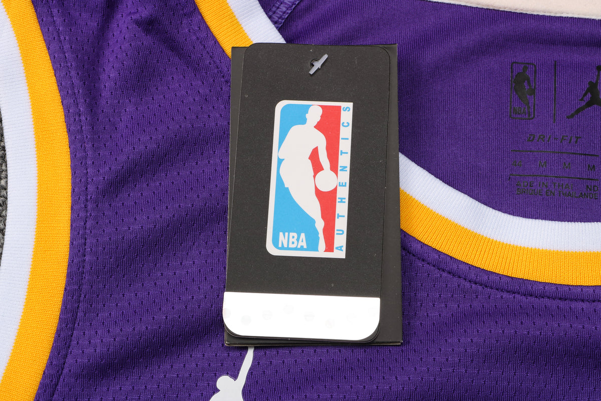 Wholesale  Jordan NBA Los Angeles Lakers purple round neck 23 (hot press style) S-2XL