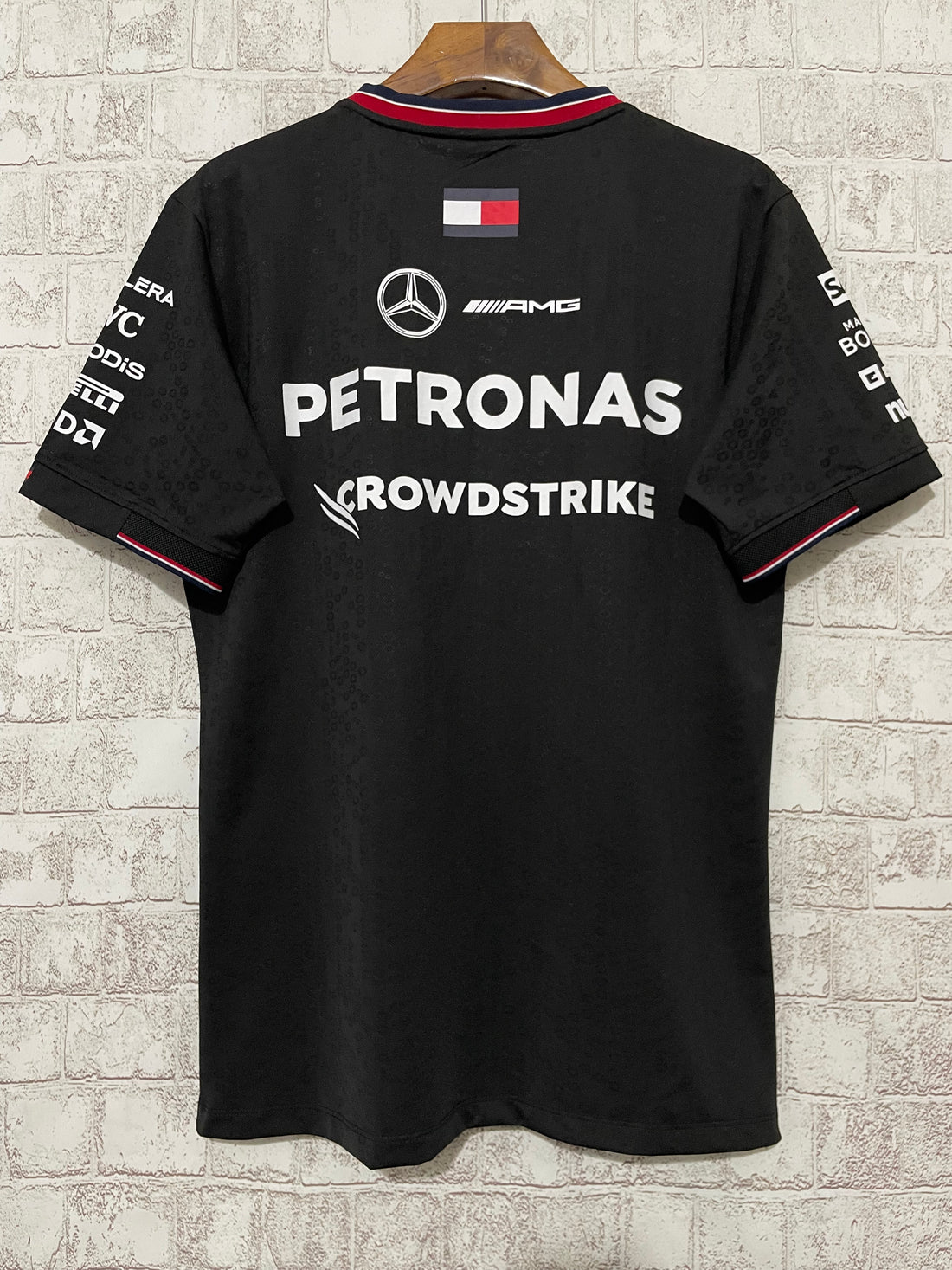 Wholesale 2024F1 Mercedes racing suit black V-neck S-5XL