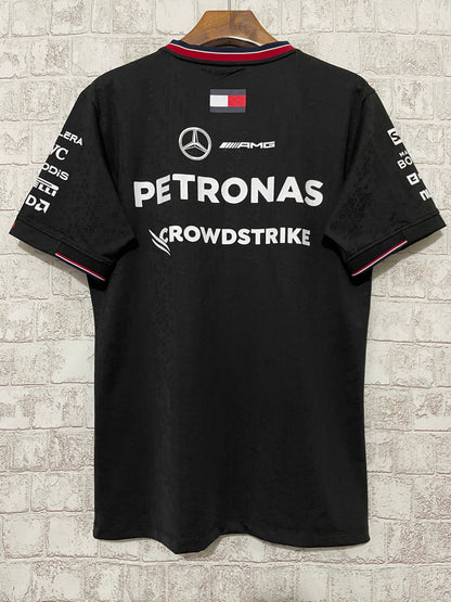 Wholesale 2024F1 Mercedes racing suit black V-neck S-5XL