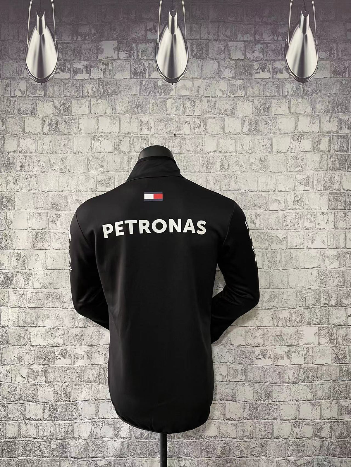 Custom logo printed 100% polyester breathable Mercedes racing team for car and motorcycle racing jacket