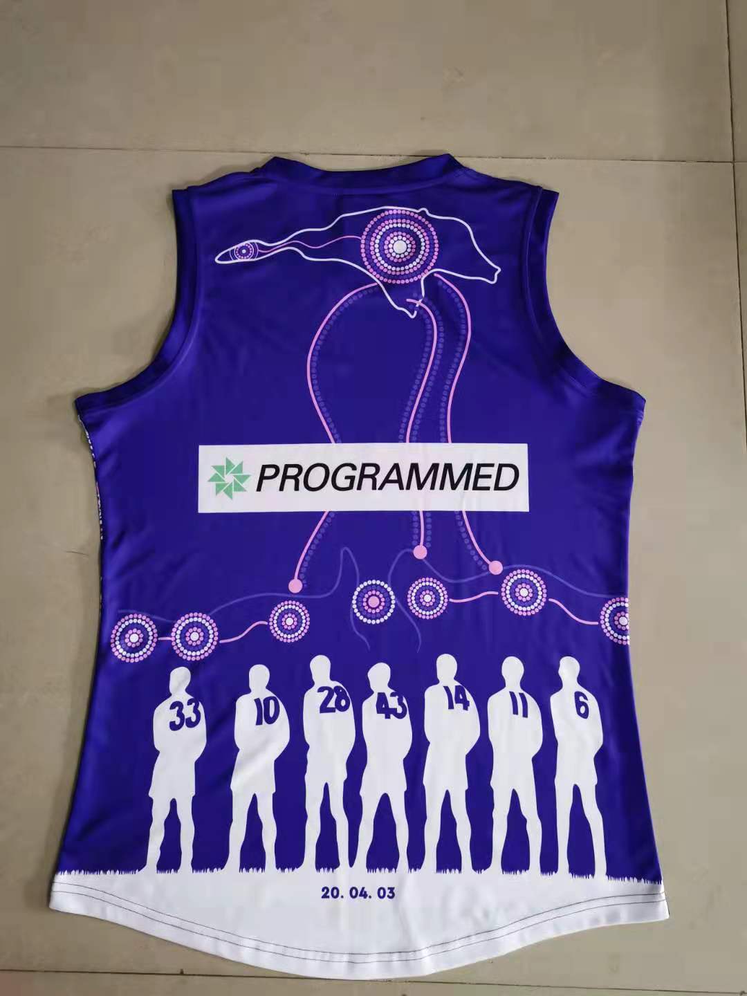 Wholesale Australia 2021 AFL Fremantle Indigenous Rugby Jersey Tank Top S-5XL
