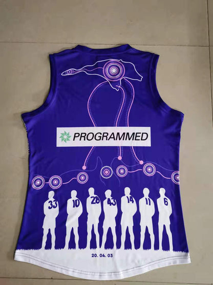Wholesale Australia 2021 AFL Fremantle Indigenous Rugby Jersey Tank Top S-5XL