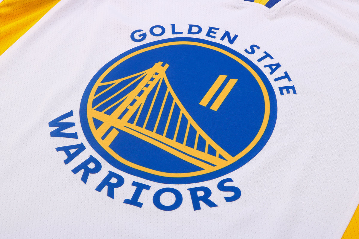 Wholesale Golden State Warriors No. 11 white jersey (pressed style) for NBA 2022-23.
