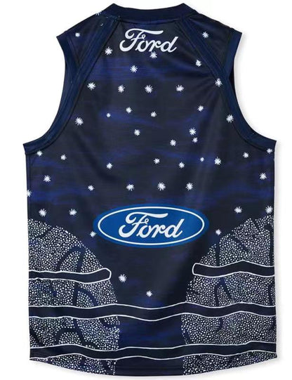 Wholesale Australia 2023 AFL Geelong Cats Indigenous Rugby Jersey Tank Top S-3XL