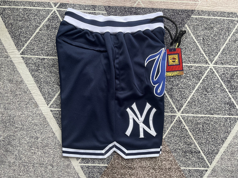 Wholesale 2024 JUST DAN basketball shorts, Yankees deep blue, new fabric, pocketed shorts