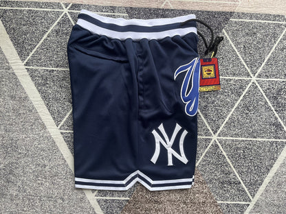 Wholesale 2024 JUST DAN basketball shorts, Yankees deep blue, new fabric, pocketed shorts