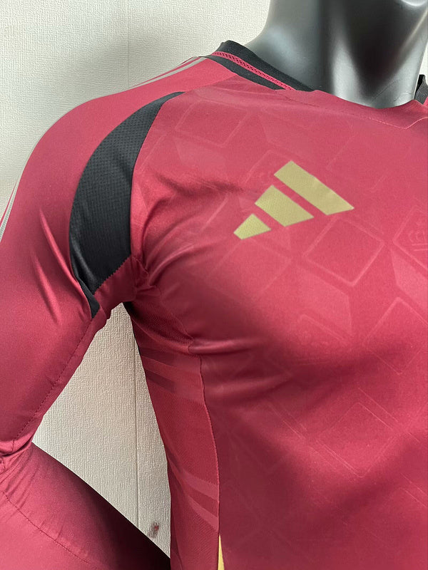 Wholesale customizable 2024 European Championship  Belgium home and away football jersey long-sleeved  S-5XL