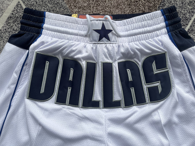 Wholesale 2023 JUST DAN basketball shorts Standard White Mavericks