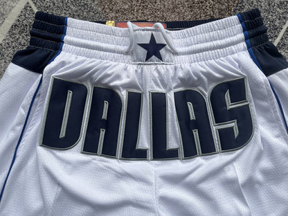 Wholesale 2023 JUST DAN basketball shorts Standard White Mavericks