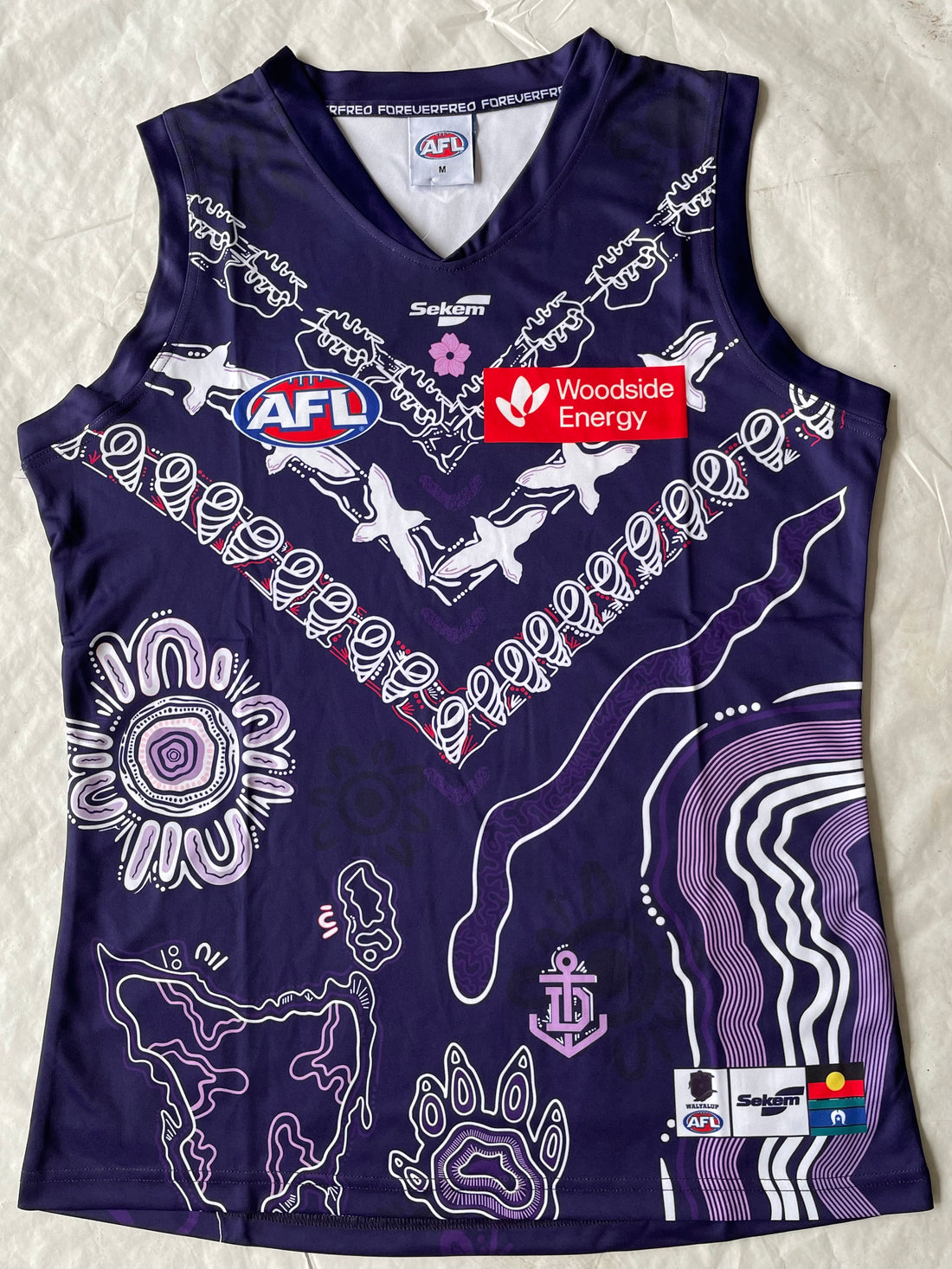 Wholesale Australia 2023 AFL Fremantle Indigenous Rugby Jersey Tank Top S-3XL
