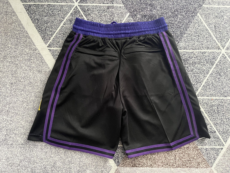 Wholesale 2024 JUST DAN basketball shorts Lakers Black City Edition