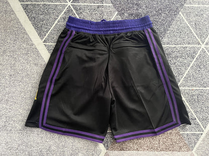 Wholesale 2024 JUST DAN basketball shorts Lakers Black City Edition