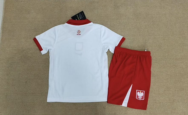 Wholesale 2024 UEFA European Championship  Poland home and away kid kits