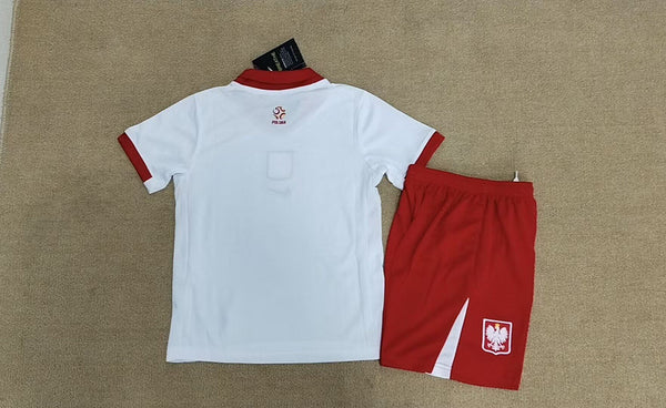 Wholesale 2024 UEFA European Championship  Poland home and away kid kits