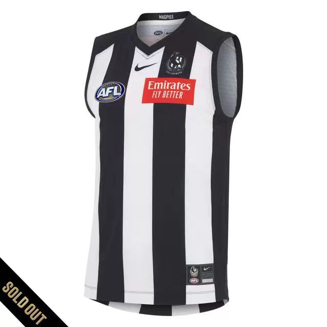 Wholesale Australia 2024 AFL Magpies Team Home Rugby Jersey Tank Top S-3XL