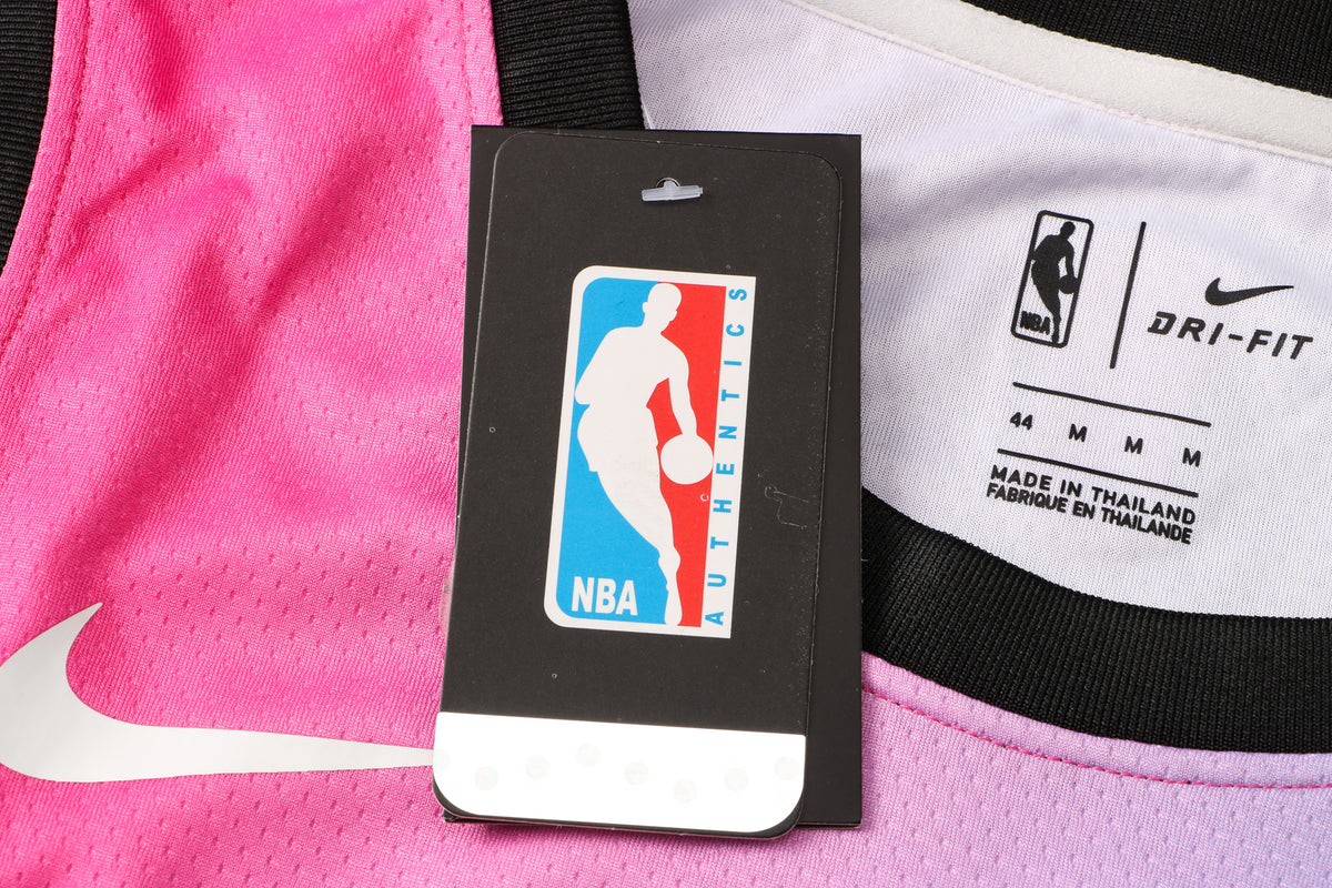 Wholesale NBA Miami Heat pink round neck 4 (hot pressed) S-2XL.