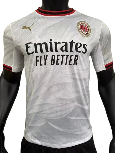 2026/27 AC Milan away football jersey, white with red and black accents, adult player version, front