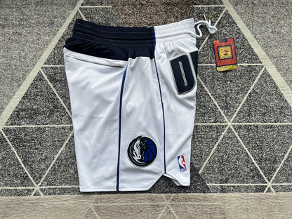 Wholesale 2023 JUST DAN basketball shorts Standard White Mavericks