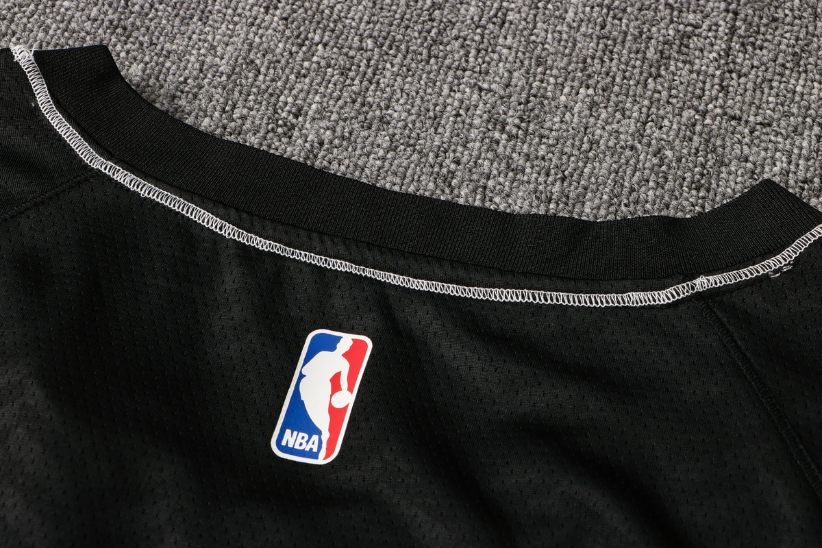 Wholesale NBA Brooklyn Nets black V-neck color-trimmed 12 (hot-pressed style) S-2XL