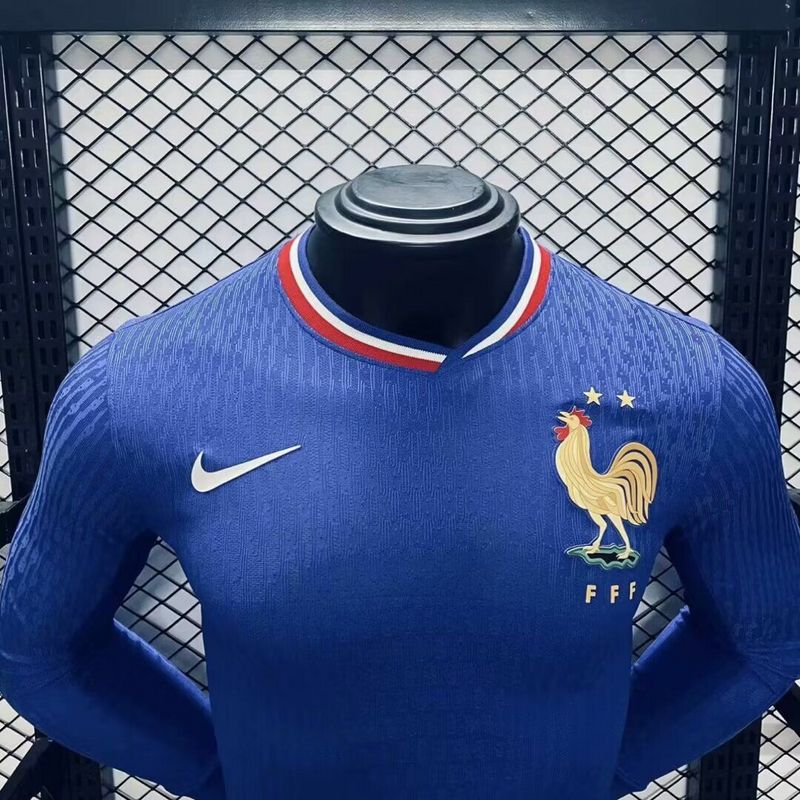 Wholesale customizable 2024 European Championship France home and away football jersey long-sleeved  S-5XL