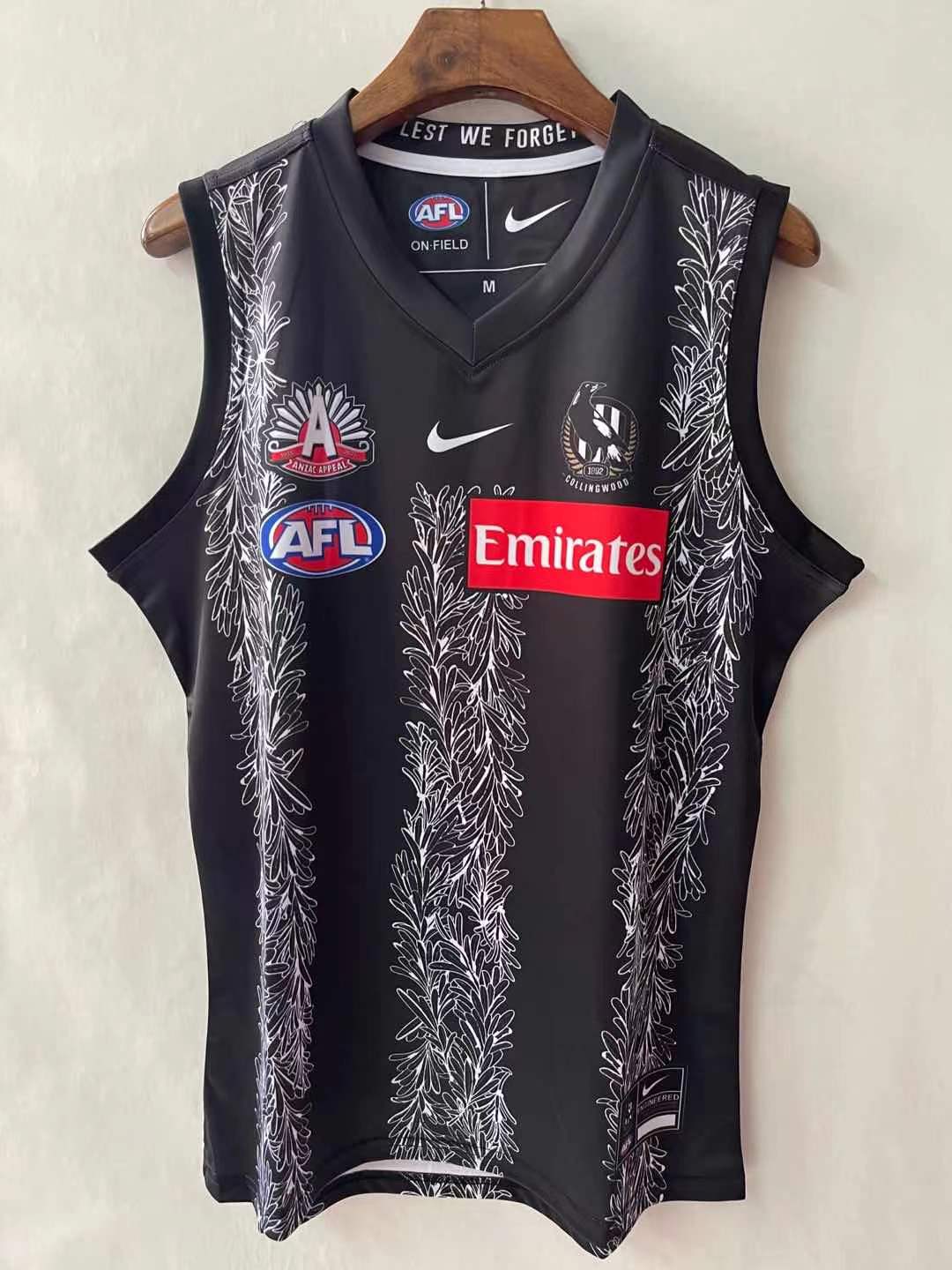 Wholesale Australia 2021 AFL Magpies Team Rugby Jersey Tank Top S-3XL