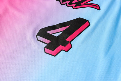 Wholesale NBA Miami Heat pink round neck 4 (hot pressed) S-2XL.