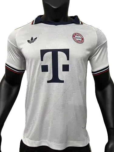 2026/27 Bayern Munich away football jersey, white with red and dark accents, adult player version, front