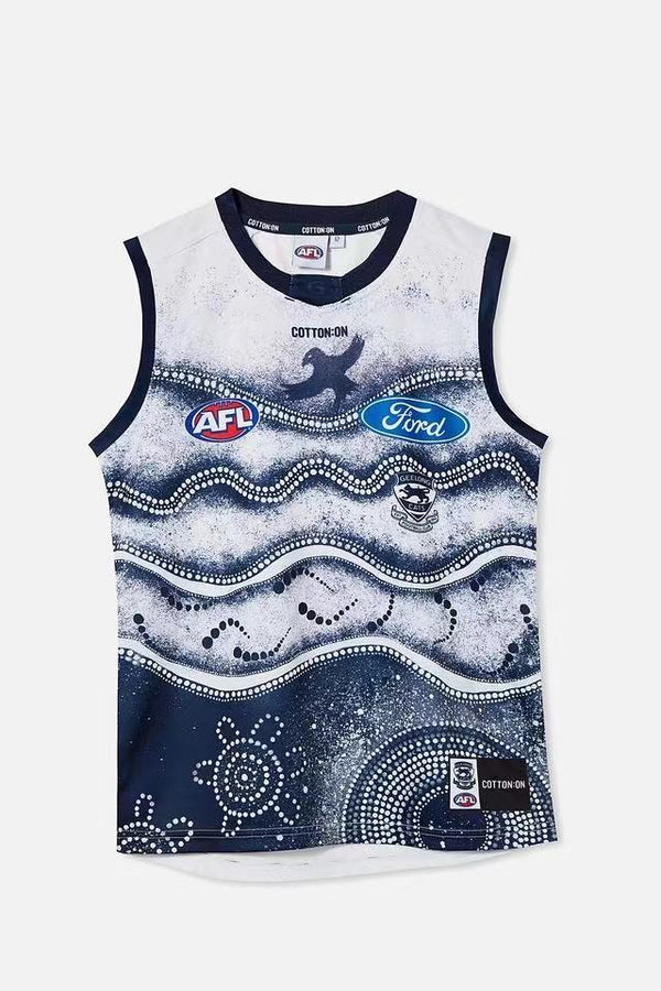 Wholesale Australia AFL Geelong Cats Indigenous Edition Rugby Jersey Tank Top S-3XL