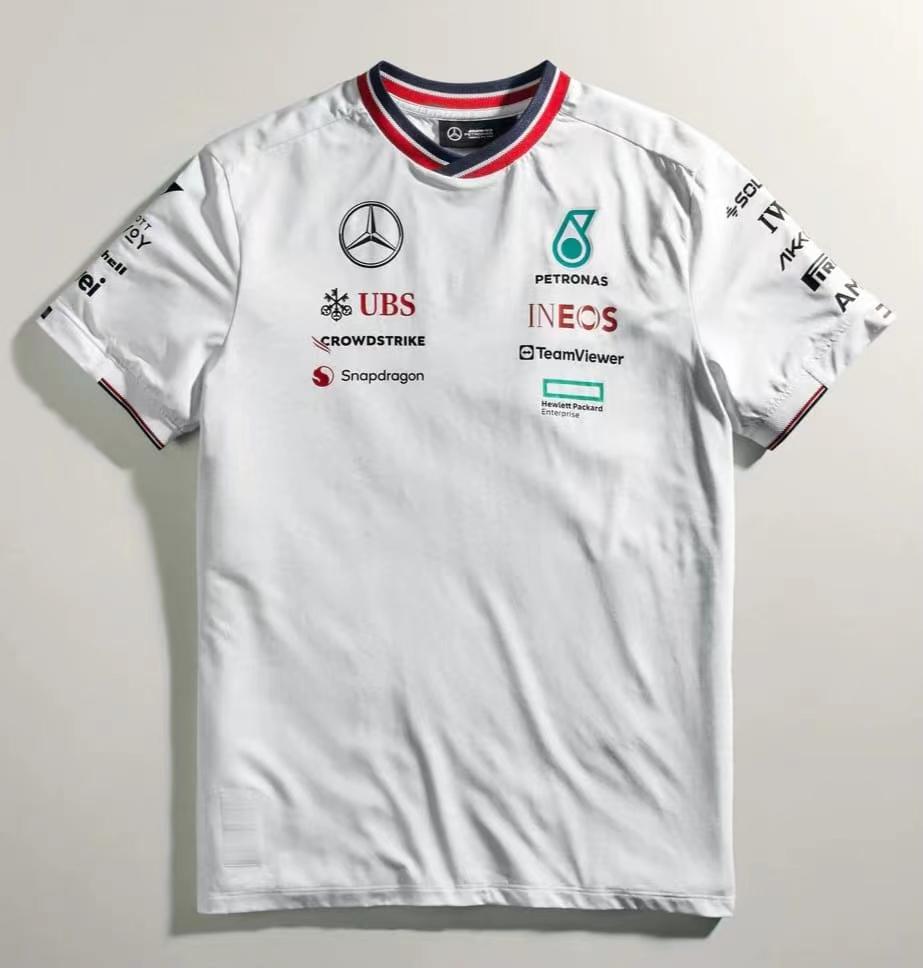 Wholesale 2024F1 Mercedes polo T-shirt white S-5XL
