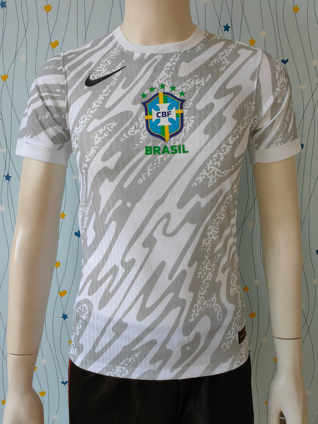 Wholesale 2024 Brazil national team goalkeeper gray and white player version soccer jersey XS-4XL.