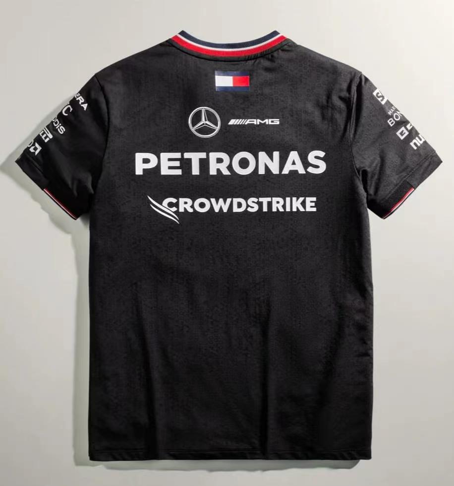 Wholesale 2024F1 Mercedes racing suit black V-neck S-5XL