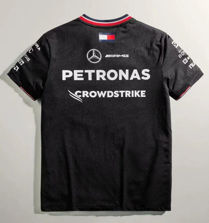 Wholesale 2024F1 Mercedes racing suit black V-neck S-5XL