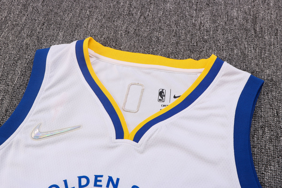 Wholesale Golden State Warriors No. 11 white jersey (pressed style) for NBA 2022-23.