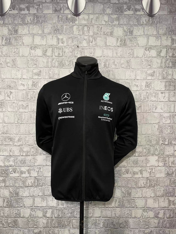 Custom logo printed 100% polyester breathable Mercedes racing team for car and motorcycle racing jacket