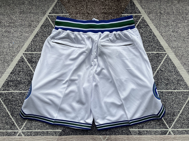 Wholesale 2023 JUST DAN basketball shorts Timberwolves classic white
