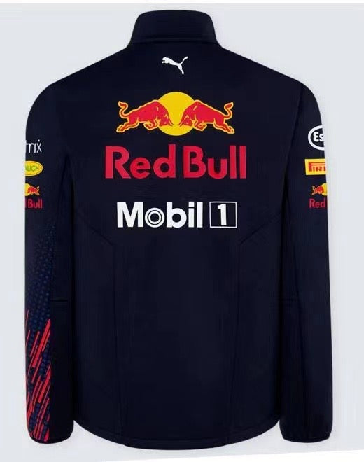 Custom logo printed 100% polyester breathable F1 Red Bull Racing team car and motorcycle racing jacket