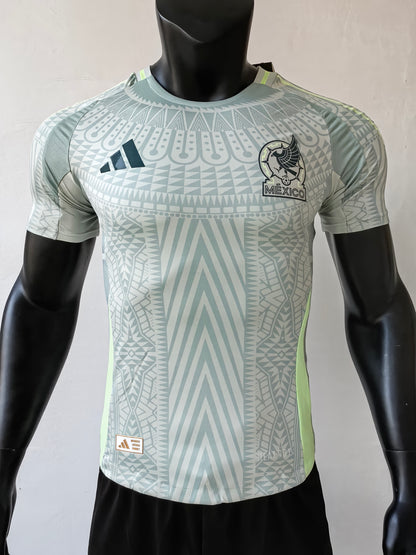 Wholesale 2024 Mexico national team away green and gray player version soccer jersey XS-4XL.