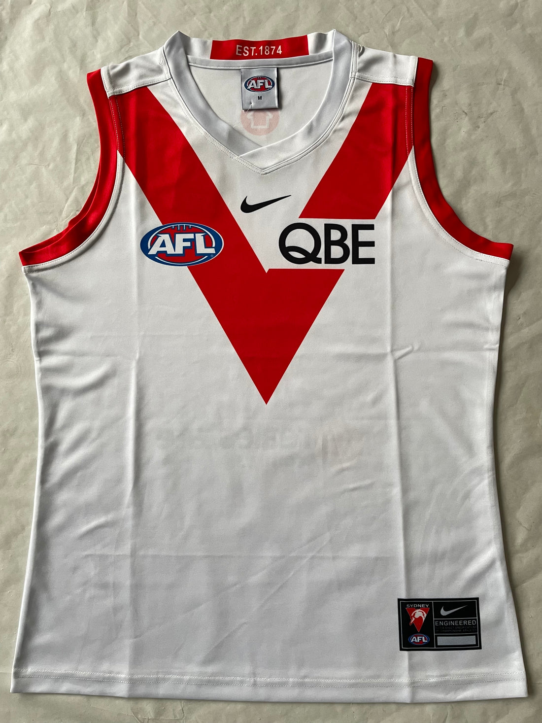 Wholesale Australia 2023 AFL Swans Home Game Rugby Jersey Tank TopS-3XL
