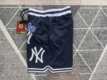 Wholesale 2024 JUST DAN basketball shorts, Yankees deep blue, new fabric, pocketed shorts