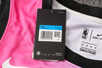 Wholesale NBA Miami Heat pink round neck 4 (hot pressed) S-2XL.