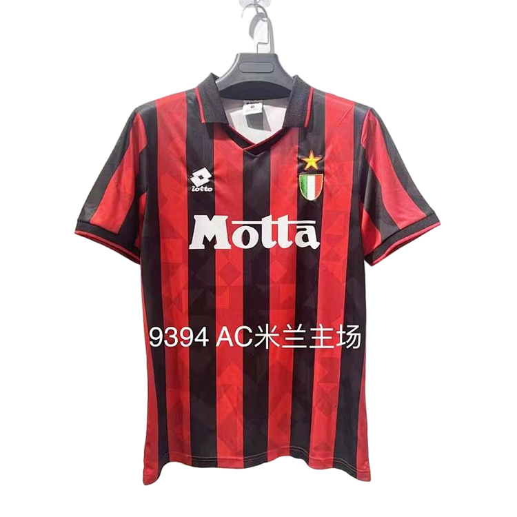 93-94 AC Milan Home Retro Football Jersey - front view