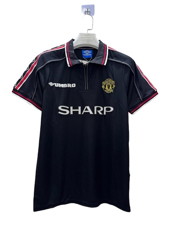 Manchester United 1998-99 Black Away Retro Football Jersey - front view