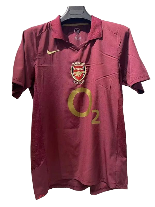 Arsenal Burgundy Pink Retro Football Jersey - front view