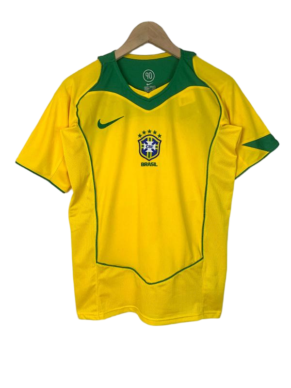 Brazil 2004 Home Retro Football Jersey - front view