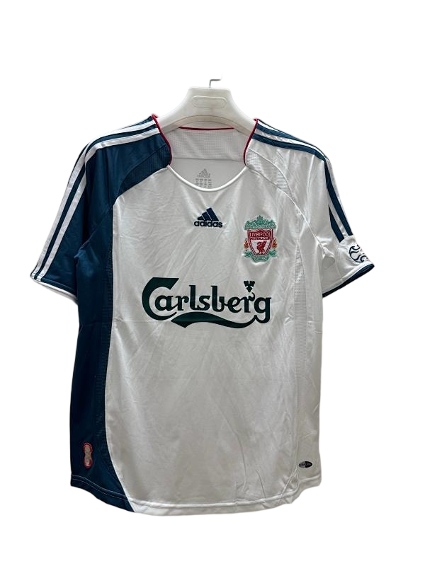 Liverpool 2006-07 White Away Retro Football Jersey - front view
