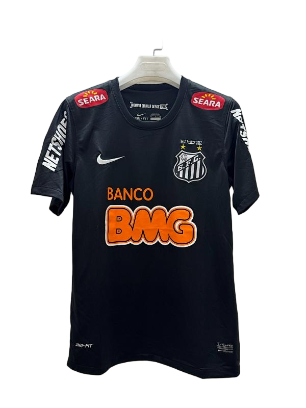 Santos 2012-13 Black Training Retro Football Jersey - front view