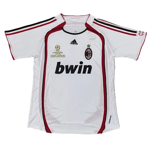 2006-07 AC Milan away retro football jersey white, red & black front wholesale S-2XL