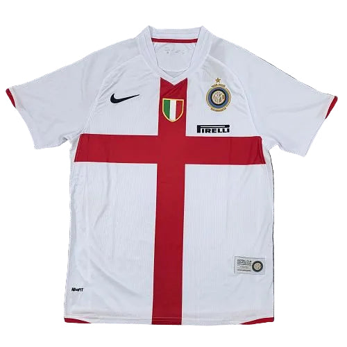 2007-08 Inter Milan away retro football jersey white & red front wholesale S-2XL